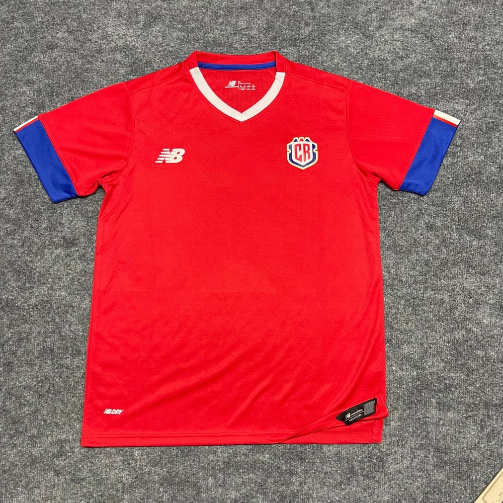 Costa Rica National Team Soccer Jersey Men Large Red New Balance Futbol Dry FCRF